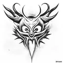 mini demon tattoo design idea