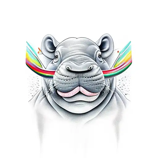 walrus hippo tattoo design idea
