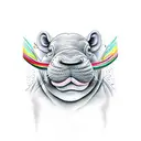 walrus hippo tattoo design idea