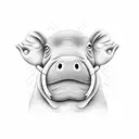 walrus hippo tattoo design idea