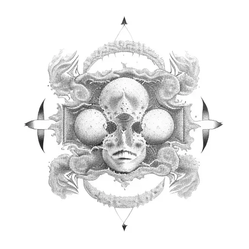 astral birth map tattoo design idea