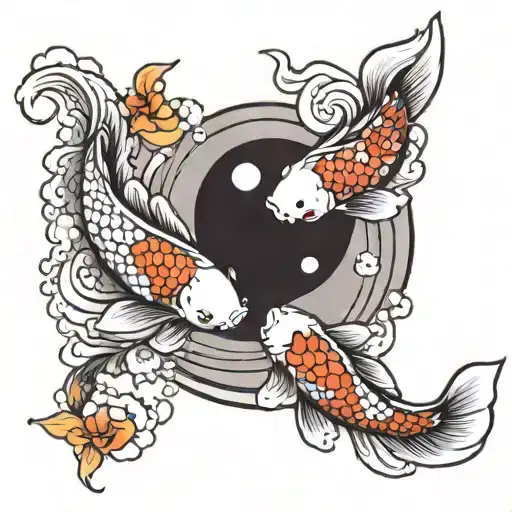koi fish yin yang tattoo design idea