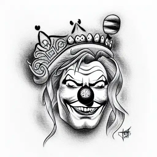 King and the Clown tattoo design idea