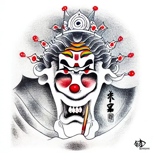 King and the Clown tattoo design idea