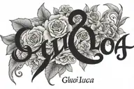 name tatoo "Giulio Luca Nadia" tattoo design idea