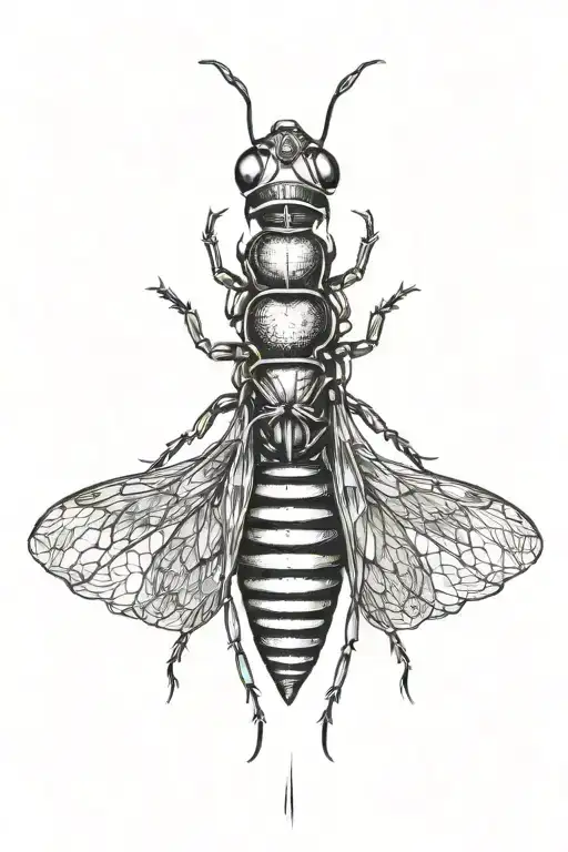 wasp from hell with a noose ink splatter tattoo design idea