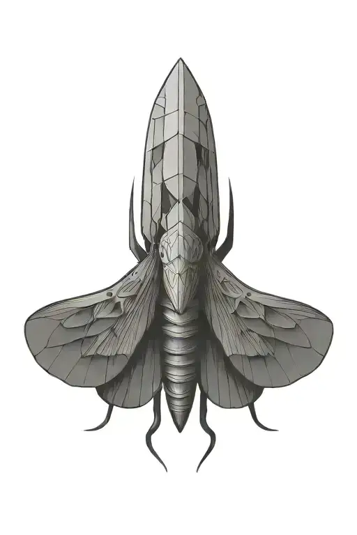 death moth with a knife tattoo design idea