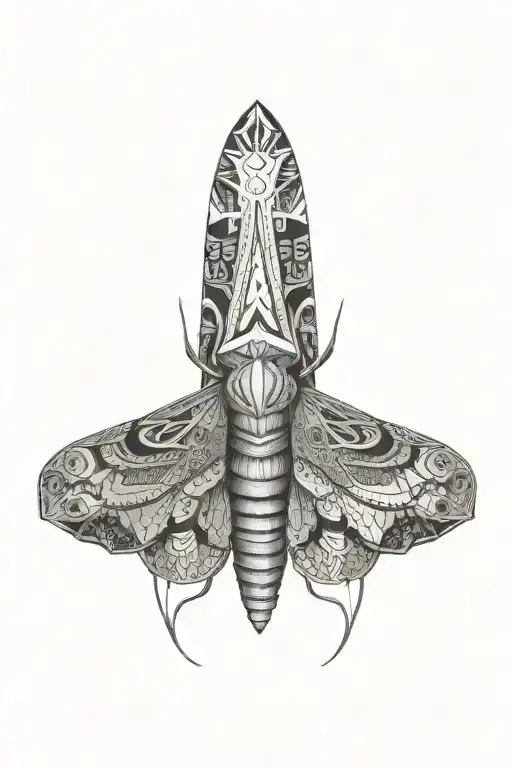 moth with wide wingspan  tattoo design idea