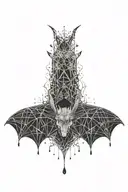 bat with a noose ink splatter tattoo design idea