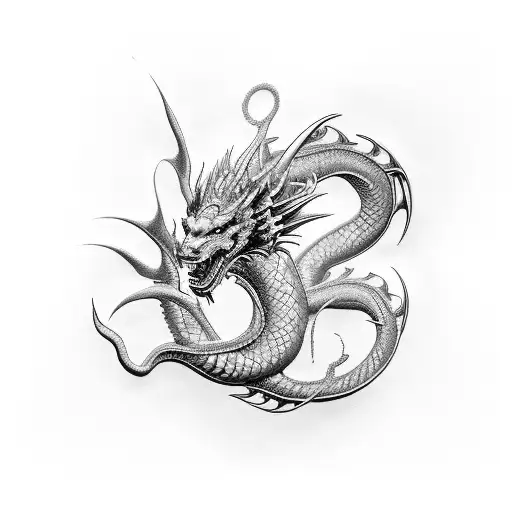 cybersiligism, dragon, full black, simple tattoo design idea
