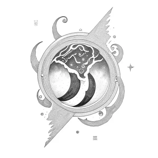 sol luna tattoo design idea