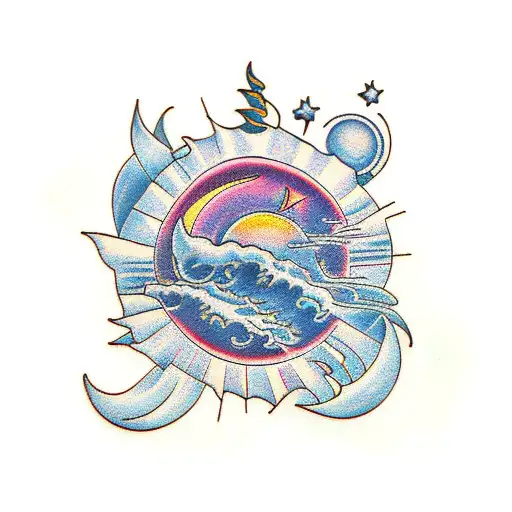 sol luna tattoo design idea