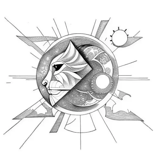 sol luna tattoo design idea