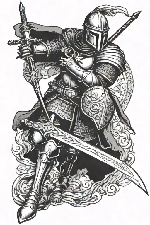 holy crusades Templar knight tattoo design idea