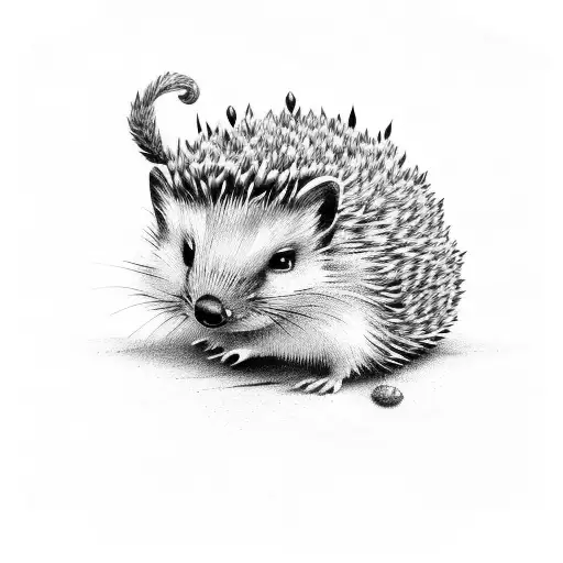 wise hedgehog tattoo design idea