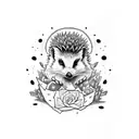 wise hedgehog tattoo design idea
