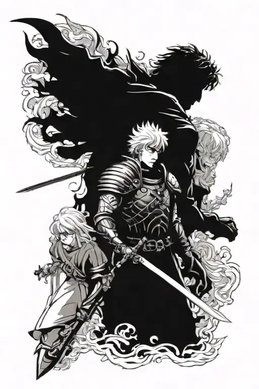 Guts and Griffith From Berserk tattoo design idea