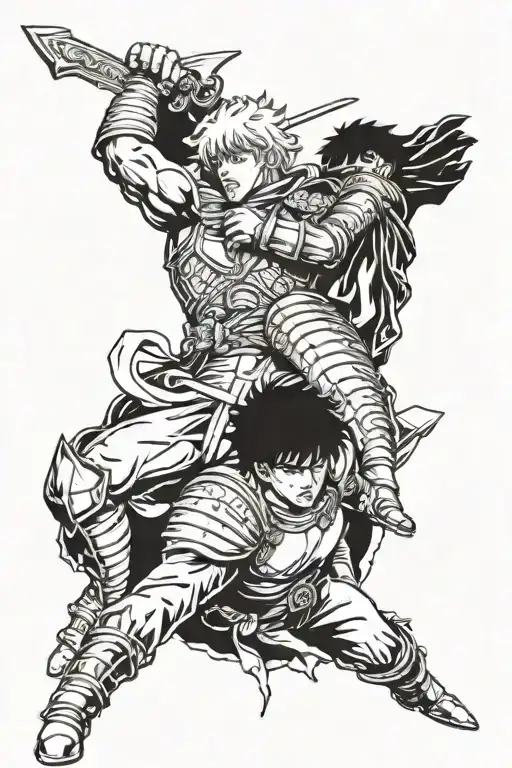 Guts and Griffith From Berserk manga  tattoo design idea