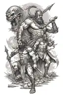 david and goliath facing off before bbattle tattoo design idea