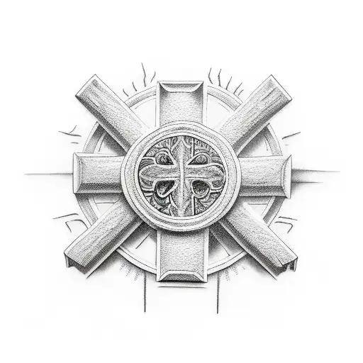 A cross with Jesus tattoo design idea