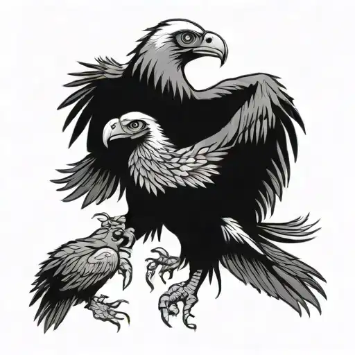 Vultures circling dark  tattoo design idea