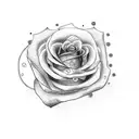 Design a dotwork tattoo of a rose intertwined with a brain tattoo design idea