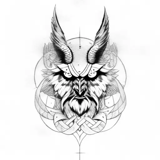 ODIN WITH RAVENS tattoo design idea