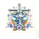 cornicello, Mano cornuto, ave Maria  tattoo design idea