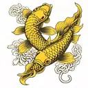 Japanese carp and crawling scorpion tattoo design idea