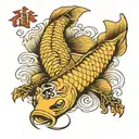 Japanese carp and crawling scorpion tattoo design idea