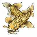Japanese carp and crawling scorpion tattoo design idea