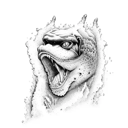 volcano snowmobile  tattoo design idea