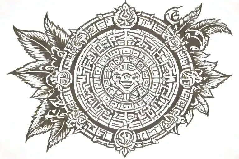 Mayan calendar tattoo design idea