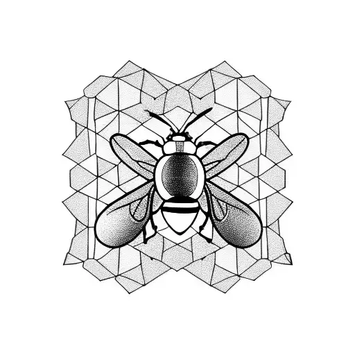 bees with gas masks, honeycomb background, tattoo design idea
