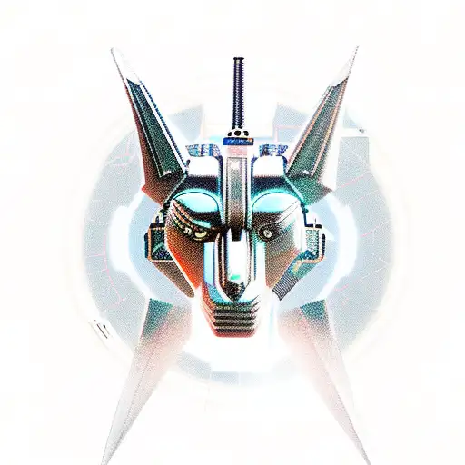 Anubis as a futuristic cyborg tattoo design idea