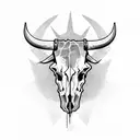 bull skull with barbed wire tattoo design idea