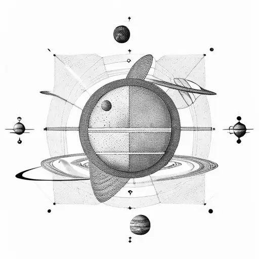 Ancient Greek sculpture, o solar system, vertical lines and geometric shapes behind image and extending past   tattoo design idea