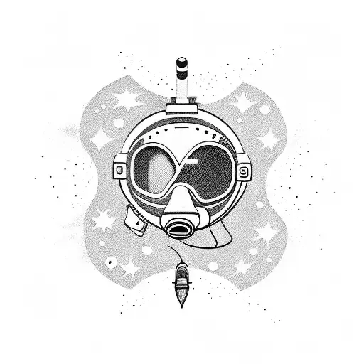 astronaut and scuba diver tattoo design idea