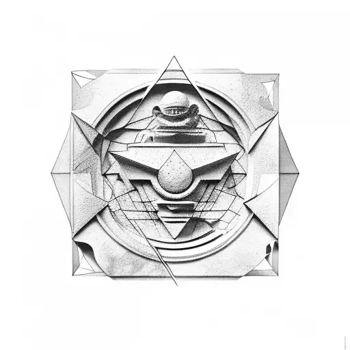 Ancient Greek sculpture, outer space, vertical lines and geometric shapes behind image and extending past   tattoo design idea