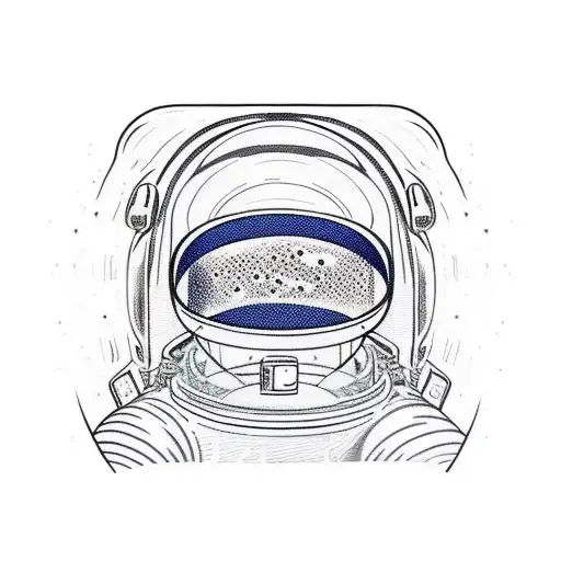 jellyfish inside astronaut helmet that if floating in outer space with planets  tattoo design idea