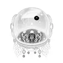 jellyfish in outer space with astronaut helmet  tattoo design idea