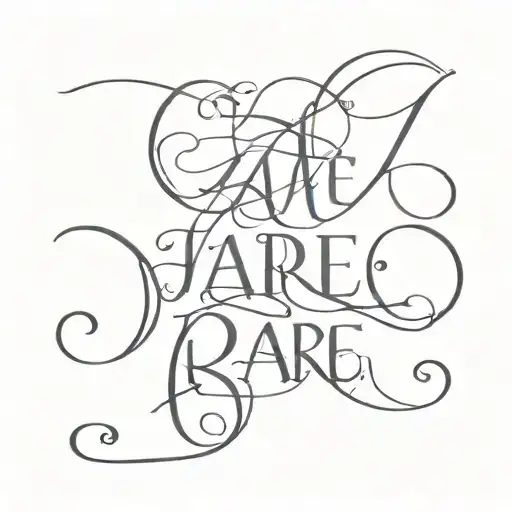 The word "RARE" in hanson font tattoo design idea