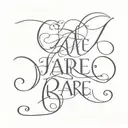 The word "RARE" in hanson font tattoo design idea