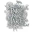 The word "RARE" in hanson font tattoo design idea