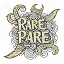 The word "RARE" in hanson font tattoo design idea