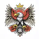 a mixture of the albanian eagle with skenderbeg albanian hero tattoo design idea