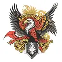 a mixture of the albanian eagle with skenderbeg albanian hero tattoo design idea