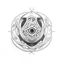 A xiphos inside of an oroboros which looks similar to phobos tattoo design idea