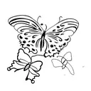 1 cat chasing 2 butterflies tattoo design idea