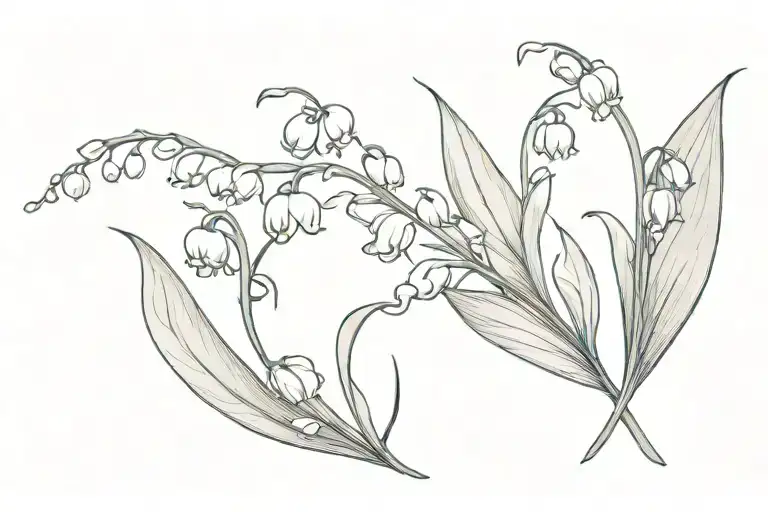 222 lily of the valley tattoo design idea